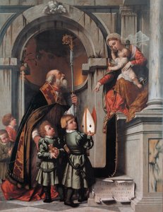 St. Nicholas of Bari presents the Rovelli students to Madonna and Child
